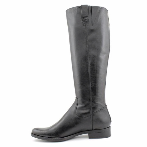 Calvin Klein | Shoes | Calvin Klein Black Knee High Leather Boots ...